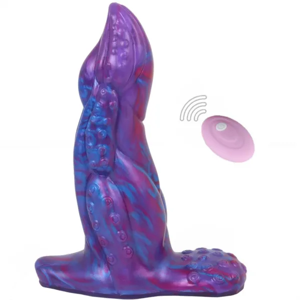 5.5 Inch Vibrating Tentacle Octopus Dildo with Remote